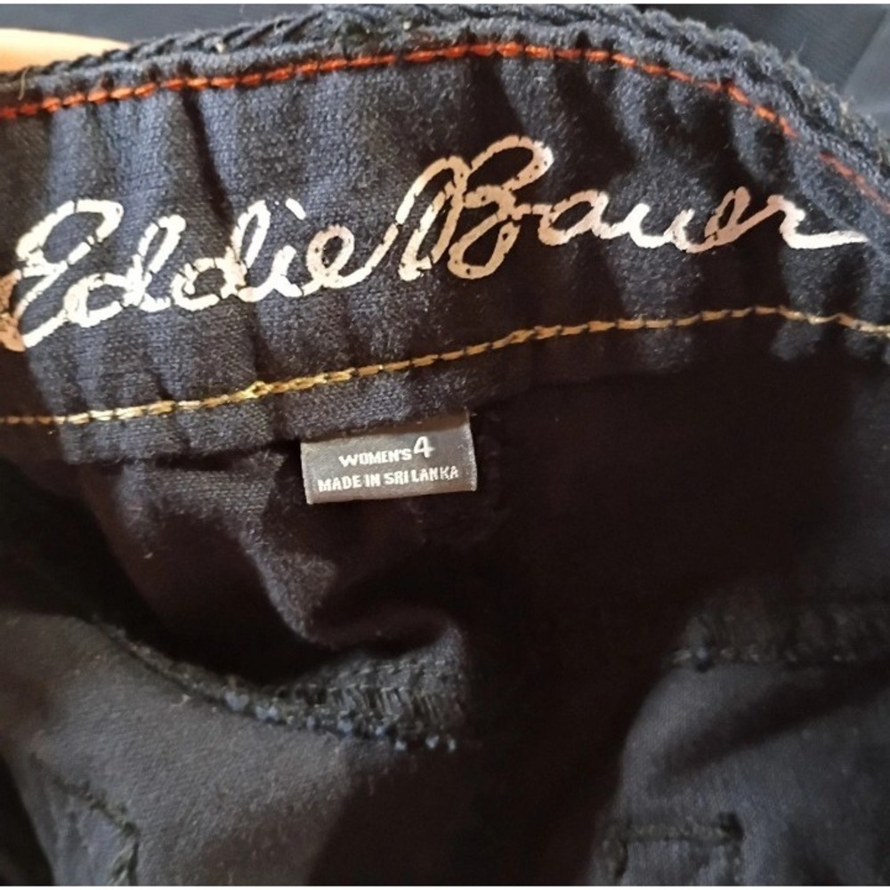 Eddie Bauer Corduroy Black Women's Navy Size 4 Pants Stretch Zip Button Pockets‎ - Picture 4 of 6